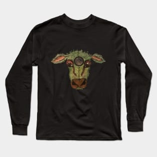 FUZZY COW (WATERCOLOR) Long Sleeve T-Shirt